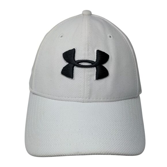Under Armour Fitted Hat White L/XL Classic Fit Blitzing Embroidered 6 Panel - Picture 1 of 10